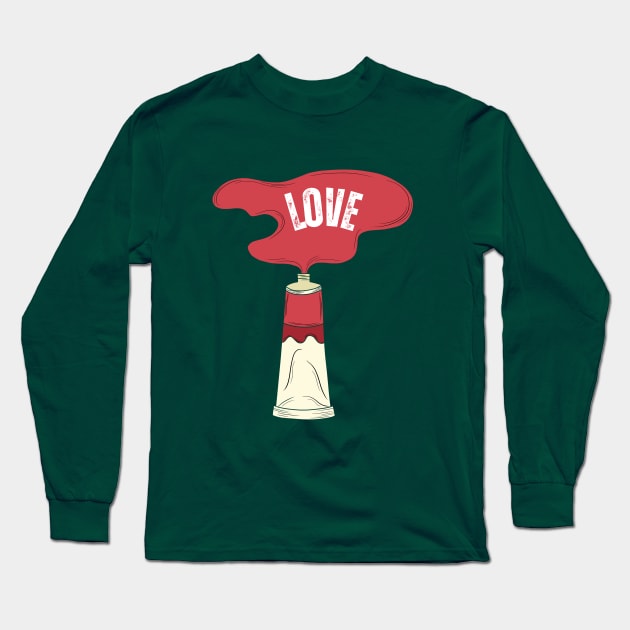 In February We Wear Red, February in Love Long Sleeve T-Shirt by Intellectual Asshole